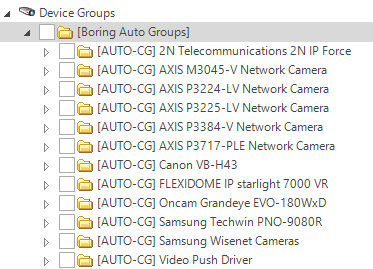 Milestone XProtect Auto-Groups embedded under parent group