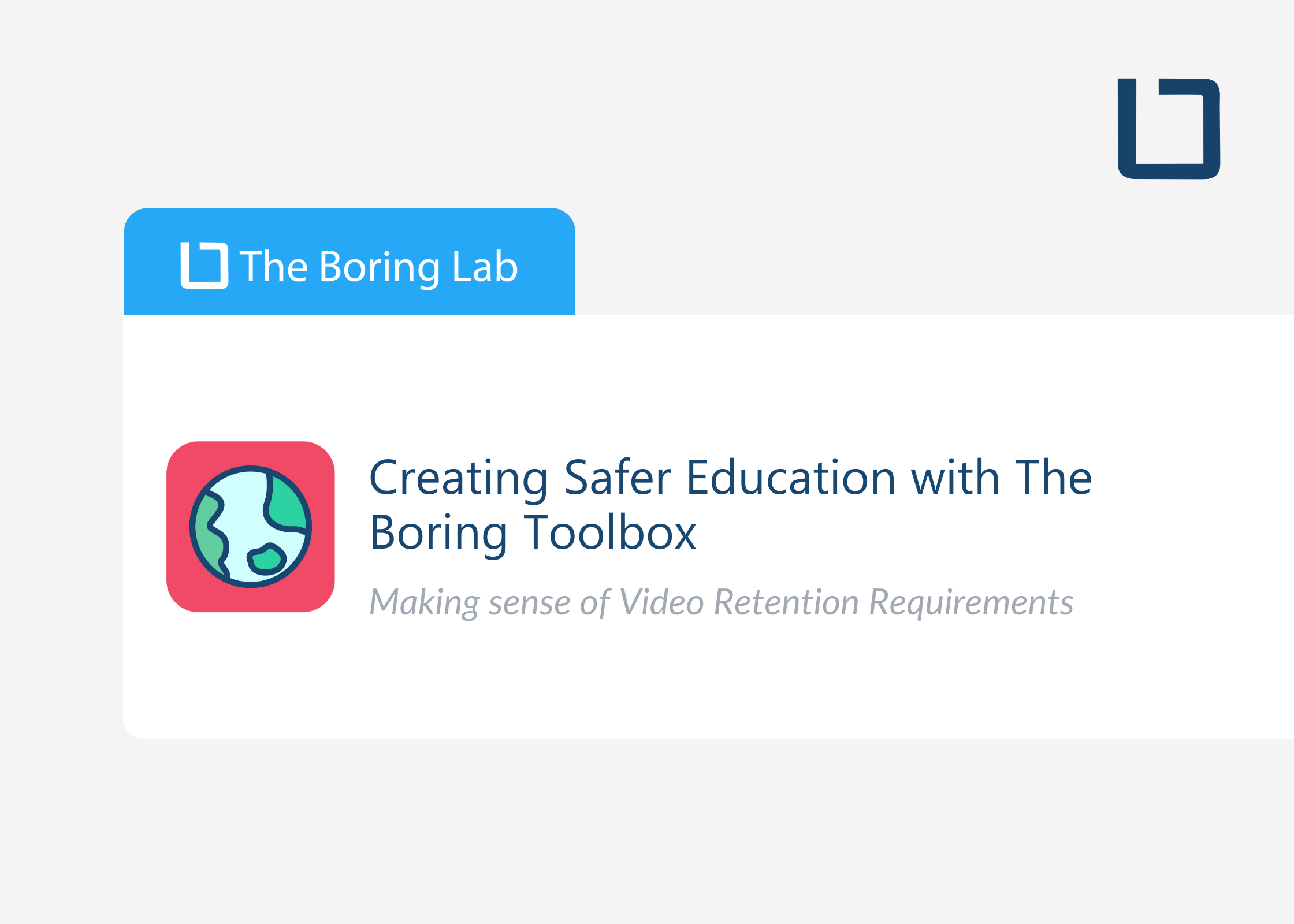Creating Safer Education with The Boring Toolbox