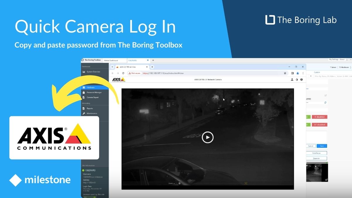 Quickly and Securely Log In to Your Password-Protected Axis Camera Using The Boring Toolbox